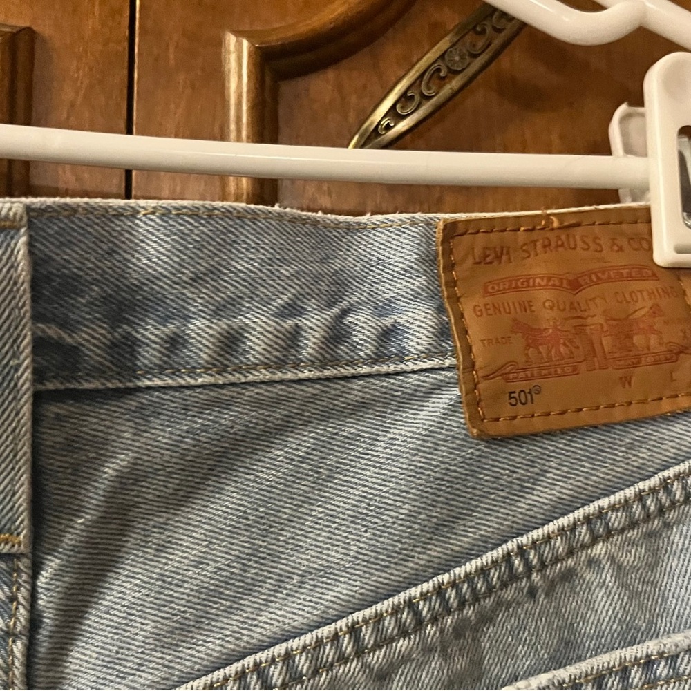 Levi's Light Wash Denim Jeans shorts distressed denim